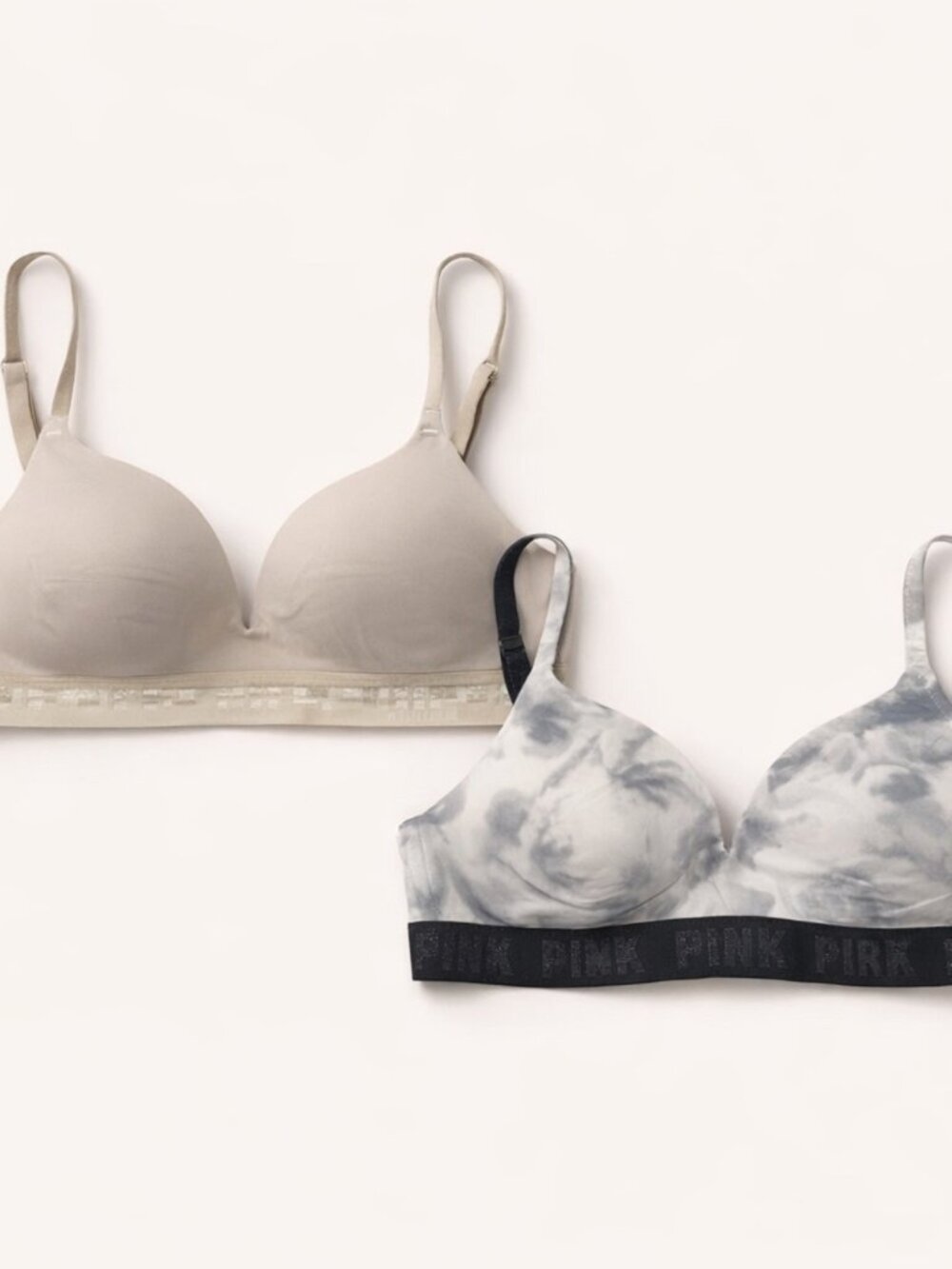 NWT PINK Victoria’s Secret Gray and Beige Bra Set of 2